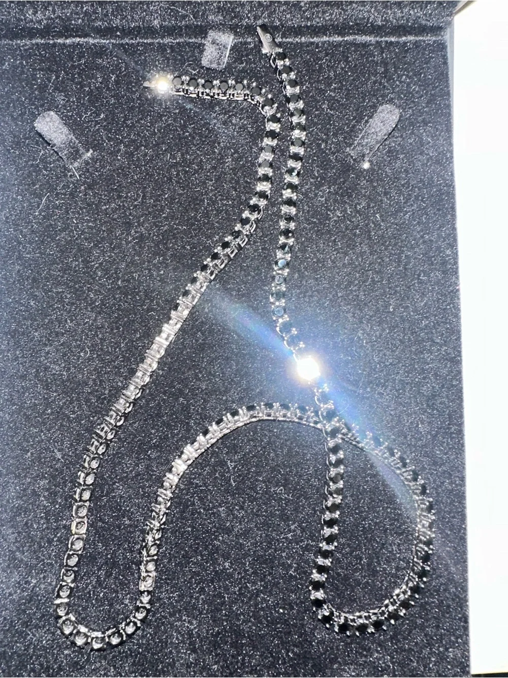Men’s Black Chain Black Tennis Necklace - Black Rhodium Plated Sterling Silver